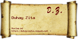 Duhay Zita névjegykártya